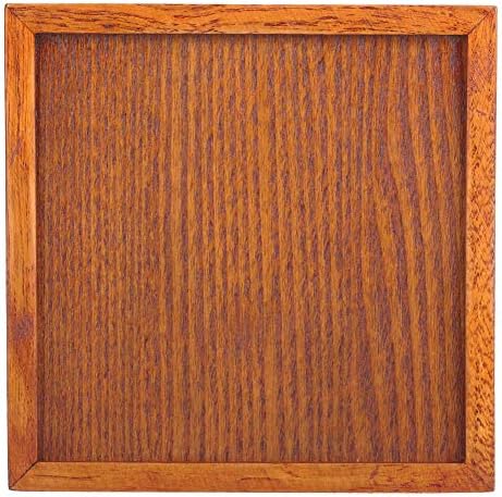 Keenso Wooden Serving Tray, Small Raised Snack Tray for Coffee Tea Drinks Breakfast Snacks (12.5 x 12.5 x 2cm) - Image 2
