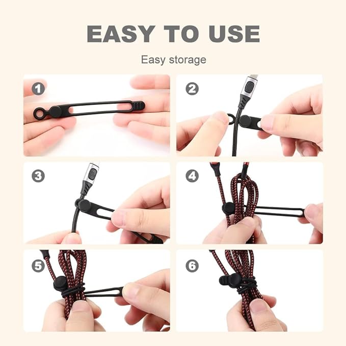 20PCS New Silicone Cable Ties Cable Management Organizer,Data Cable Organizer,4.17 inch Reusable Cord Organizers, Colorful Wire Organizers for Cords.