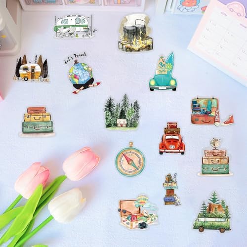 50Pcs Vintage Stickers,Waterproof Transparent PET Aesthetic Decorative Sticker Scrapbooking Supplies for Adult Card Making Letters Planner Journaling Junk Journal DIY Water Bottles Art Craft.Car - Image 7