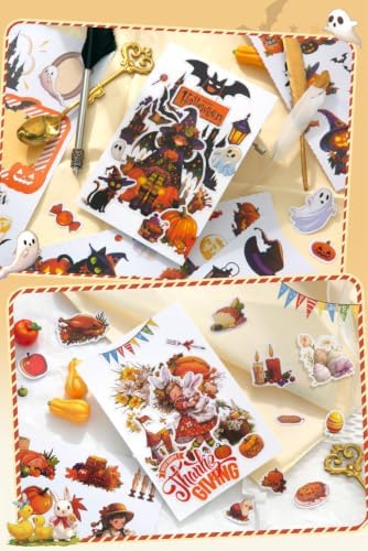 Holiday Sticker Book, Cartoon Stickers Book with Art Coated Paper Creative Activity Stickers for Adults, DIY Scrapbooking Phone Cases Laptops Party Gifts (Holidays) - Image 5