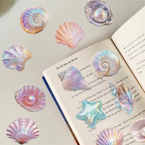 50PCS Sea Shell Stickers Aesthetic PET Conch Stickers Clamshell Pearls Decal Waterproof Decorative Decals for Scrapbook DIY Crafts Album Bullet Journal Planner Water Bottles Laptop Phone (Conch) - Image 6