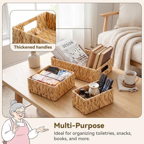 GRANNY SAYS Wicker Baskets for Shelves, Large Water Hyacinth Baskets - Image 3