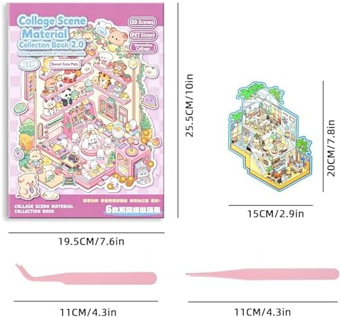 3D Sticker Scene Therapy Book – DIY Miniature Craft Kit with Repositionable 3D Stickers, Stress Relief Gift for Teens & Adults - Image 2