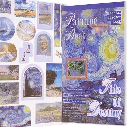 YagCu Vintage Journaling Stickers for Junk Journal, 487 Scrapbooking Sticker and 20 Ephemera Papers for Adults, Washi Materials with Art Famous Paintings by YagCu