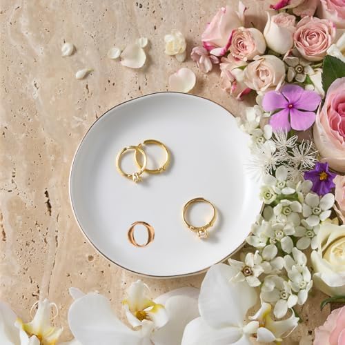 Lolalet Handmade Ceramic Ring Dish Jewelry Tray Plate with Initial, Small Monogram Gift for Her Women Girls Mother, Hostess, Engagement, Bridal Shower, Maid of Honor, Bridesmaid, Birthday, Christmas - Image 4