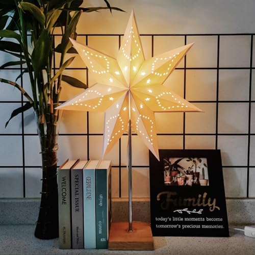 24.8" 7-Point Star Origami Paper Table Lamp - Image 2