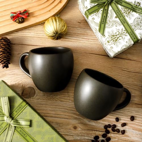 Coffee Mugs Set of 4, Black 16 oz Coffee Mugs for Latte Cappuccino Cocoa and Tea, Ceramic Coffee Cups With Handle,Stoneware Mugs for Housewarming Gifts, Microwave＆Dishwasher Safe - Image 5