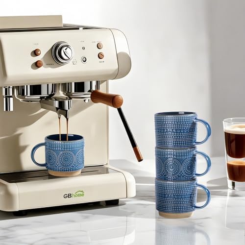 GBhome 12 oz Coffee Mugs Set of 4, Stackable Ceramic Coffee Cups Set - Image 5