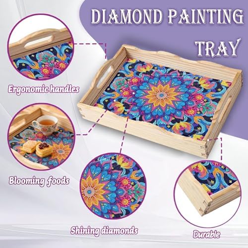 EWJRNSF Mandala Diamond Art Tray DIY Kit for Adults Gift Decor 12.2×16.1 in - Image 5