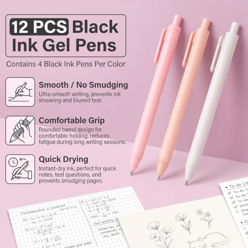 Colarr 54 Pcs Aesthetic College School Supplies Back to School Set,Pink - Image 4
