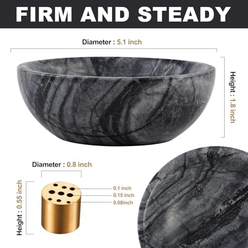 Koville Natural Marble Incense Holder, 5inch Incense Holders for Sticks, Sturdy Incense Burner Ash Catcher, Ideal for Meditation, Relaxing, Easy to Clean(Wooden Black) - Image 2