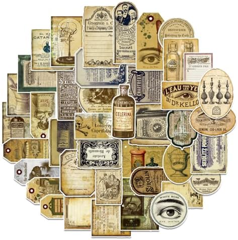 Prstincol 120 Pcs Vintage Apothecary Potion Label Stickers by PRSTINCOL