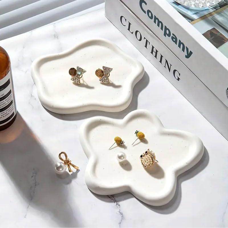 Room Decor Jewelry Tray, ring holder, Cloud Trinket Dish, Cloud Jewelry Tray, Ceramic Earring Necklace Dish Christmas Mothers Day Valentines for Women, Home Decor small jewelry dish ﻿ ﻿ - Image 2