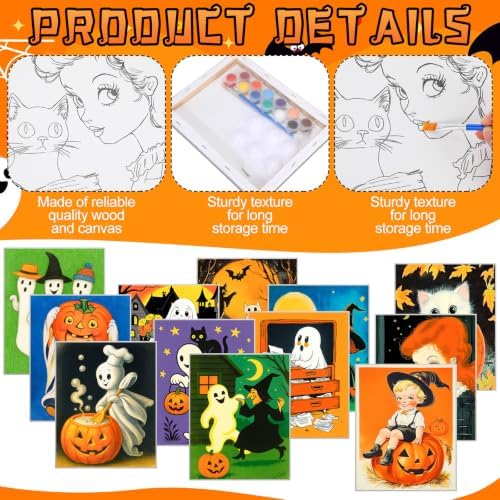 Zhanmai 72 Pcs 12 Sets Sip and Paint Kit Pre Drawn Canvas for Painting 8" x 10" Paint Party Canvas Painting Pre Printed Canvases for Party Favor DIY Adult's Date Night (Whimsical Style) - Image 2