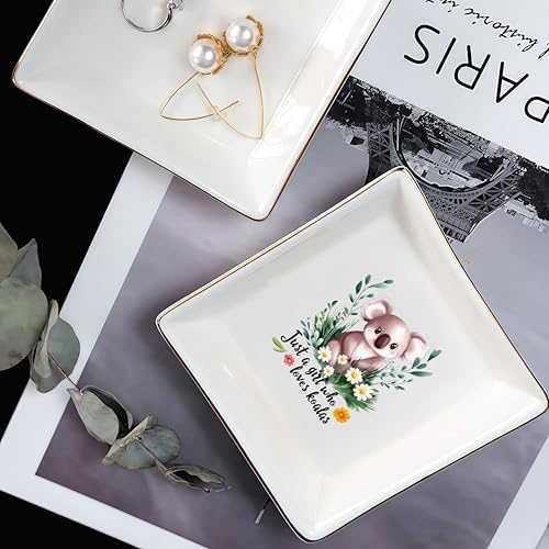 Koala Jewelry Ring Holder Dish Tray, Gifts For Women Teens Girls, Koala Lovers Themed Stuff Things Decor Merch, Themed Home Room Ring Earrings Necklace Organizer Holder! - Image 5