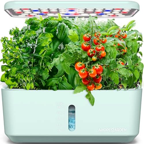 Ahopegarden Indoor Garden Hydroponics Growing System: 10 Pods Kit with LED by Ahopegarden