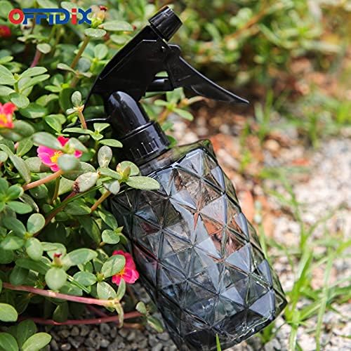 OFFIDIX Glass Spray Bottle,Plant Mister, 0.35L/11.8oz Pressure Watering Can with Adjustable Nozzle Watering Handheld Bottles for Garden Plants Cleaning Solutions(Gray - Image 5