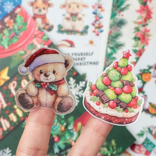 Snycler Sticker Book - 20 Sheets Vintage PET Stickers for Scrapbooking, Junk Journaling, Ephemera, and Decorative Crafts-A Cozy Christmas - Image 5