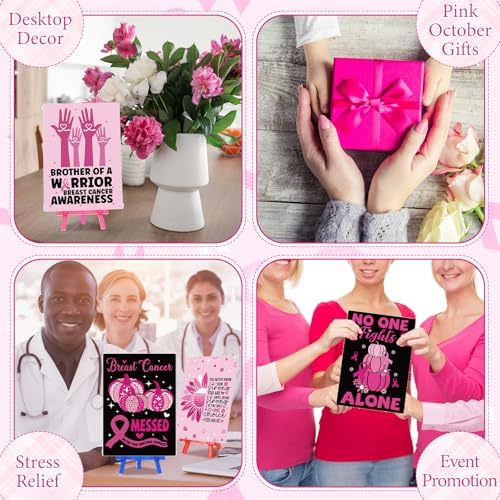 Blosssound 10 Set Breast Cancer Pre Printed Canvas Painting Kits 5"x7" - Image 5