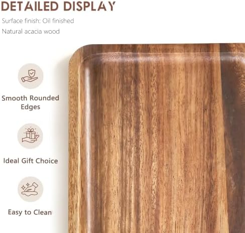 Small Wooden Tray, Acacia, 9.8" x 5.9" - Image 7
