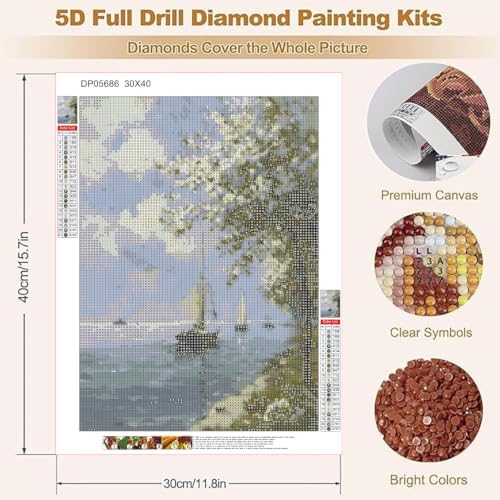 Retro sailboat Diamond Art Kits for Adult Diamond Painting Kit for Beginner - Image 5