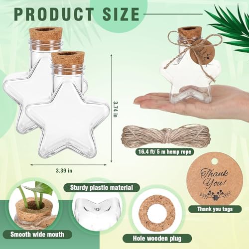 24 Pack 3.74'' Star Plastic Plant Propagation Stations with Hole Lid - Image 2