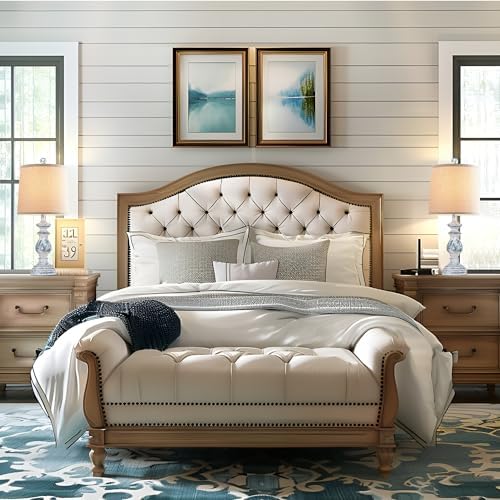 PARTPHONER Traditional Table Lamp Set of 2, Rustic Farmhouse Table Lamps for Living Room Bedroom, 22" Bedside Desk Lamps Vintage Nightstand Lamps with Linen Shades, Washed Blue - Image 6
