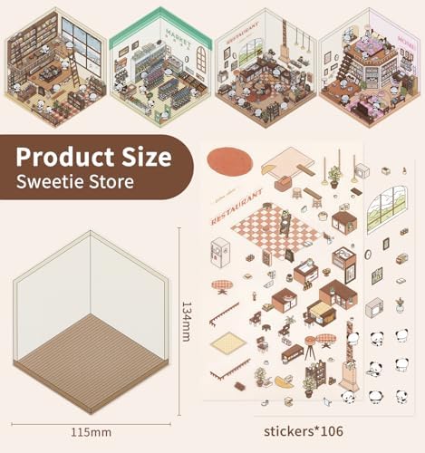 4 Sets DIY 3D House Stickers,Fun DIY Sticker Scene - Image 3