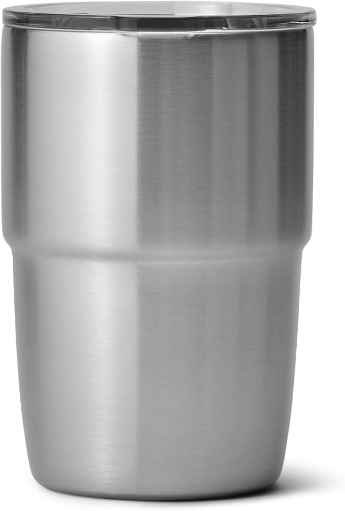 YETI Rambler 8 oz Insulated Coffee Mug with Lid - Stackable Double-Wall Vacuum Insulated Coffee Cup - DuraSip Ceramic Lining - Barista-Friendly Design - Stainless Steel - Dishwasher Safe