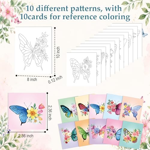 Ctosree 72 Pcs Butterfly Paint and Sip Kit for Adults 8'' x 10'' Pre Drawn Canvas for Painting DIY Pre Printed Canvas for Party Favor Acrylic Painting Kit Wood Easel Brushes Date Night Bulk - Image 3
