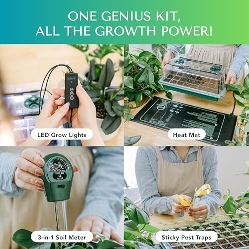 Seed Starter Kit with Grow Lights & Heat Mat – 40-Cell Seed Starter Tray, Humidity Dome, Soil Moisture Meter & Sticky Gnat Traps – Indoor Greenhouse & Plant Propagation Station - Image 4