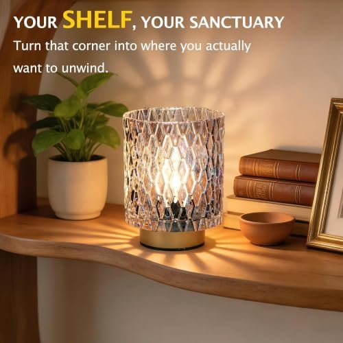 ULAROOM Battery Operated Table Lamp,Cordless Small Accent lamp, Clear - Image 3