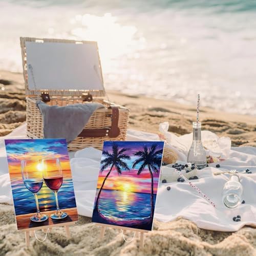 Sherr 24 Pcs Pre Drawn Canvas for Adult, Scenery, 8 x 10 Inch - Image 5