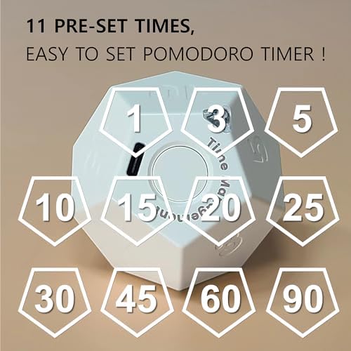 Cube Pomodoro Timer - Flip to Start Countdown, Rechargeable Mini Productivity Timer for Study, Office, 11 Preset Times, Silent/Vibration, Time Management Tool for Kids & ADHD (White) - Image 3