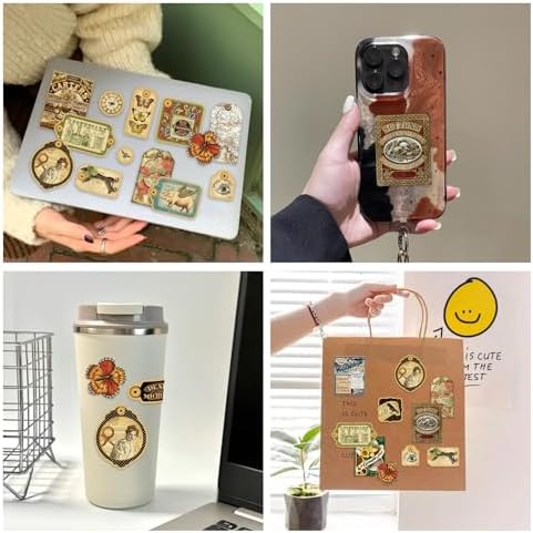 PRSTINCOL 116Pcs Vintage Stickers - Junk Journal Supplies - Waterproof Cute Aesthetic Stickers for Adults, Water Bottles, Planners - Durable Sticker Pack - Image 5