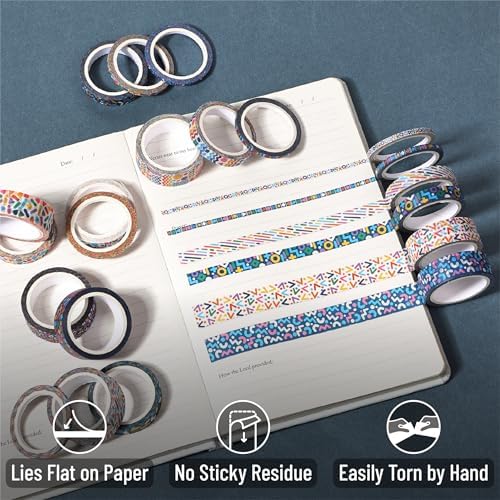 Mr. Pen- Washi Tape Set, 21 Rolls, Assorted Sizes, 5 Yards/Roll - Image 5