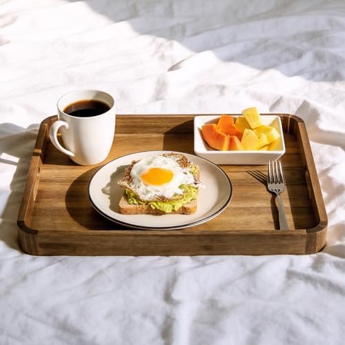 HILLSPRING Acacia Wood Serving Tray with Handles, 17" x 13" - Image 7