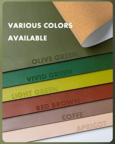 YSAGi Double-Sided Desk Pad, 35.4"x17"Leather Desk Mat, Eco Cork Desk Pad Protector,Large Mouse Pad,Waterproof Desk Blotter for Office/Home(Olive Green) - Image 6
