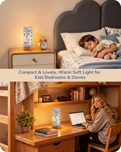 EDISHINE 9.85" Modern Wood Table Lamp with TC Fabric Lampshade, Wood Base - Image 6
