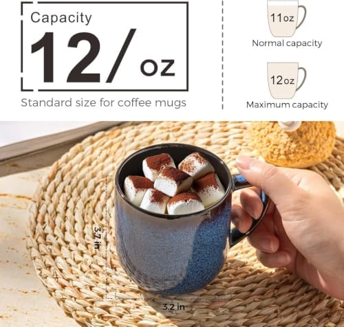 LERATIO Ceramic Coffee Mugs Set of 6,12oz Handmade Coffee Mugs Set - Image 2