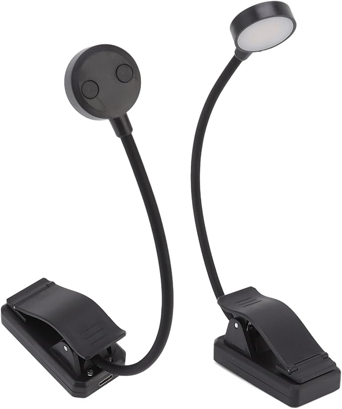 Portable USB Rechargeable Book Light, LED Desk Lamp, ClampHolder-On Reading Light with 3 Color Temperatures for Children's Room Production Display