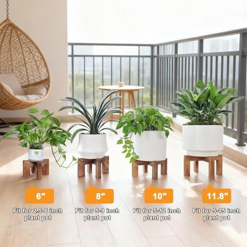 Vigordream Plant Stand, Indoor/Outdoor Wood Plant Holder, Flower Pot Stand - Image 5