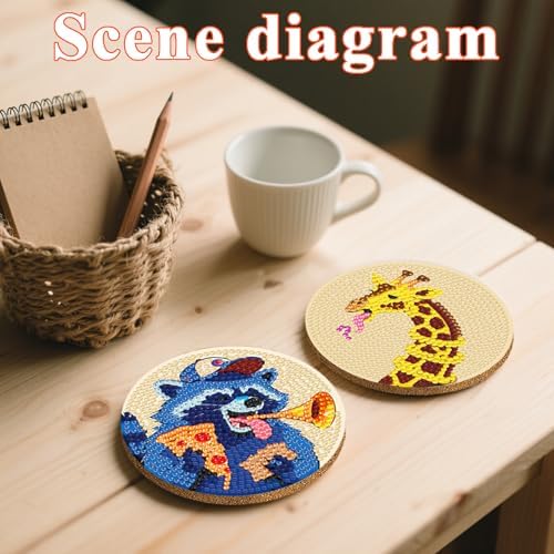 DOTSOPS 8 Pcs Animal Diamond Painting Coasters for Beginners with Holder - Image 6