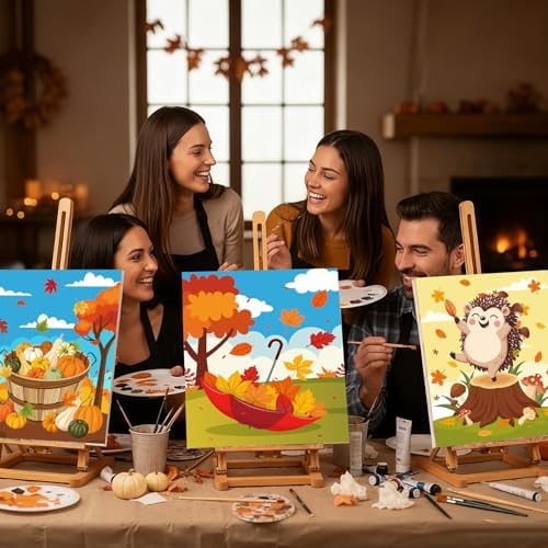 Sherr 12 Pcs Pre Drawn Canvas for Adults,Autumn Harvest,8 x 10 Inch - Image 5