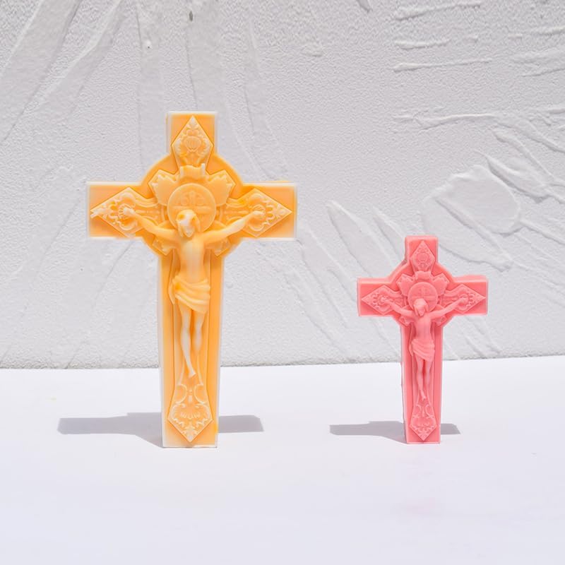 Candle Molds - Silicone Mold for Candles Making, DIY 3D Moulds for Soy Wax, Beeswax, Scented Candle, Valentine's Day Gifts (Crucifix) by SlowlyTalk