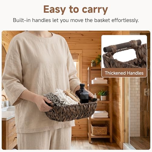 StorageWorks Small Wicker Baskets, Decor Storage Baskets, Water Hyacinth - Image 3