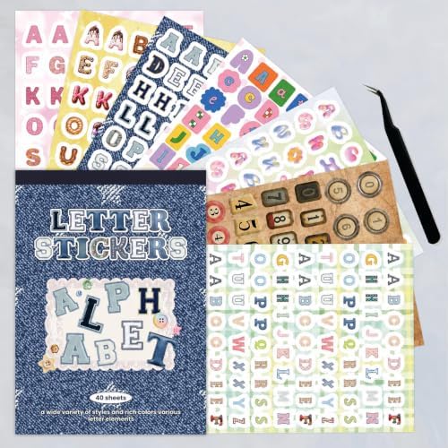 Letter Stickers Book, 40 Sheets for Scrapbooking and Journaling by JUNKJWBZ%7CPeelStickInspir