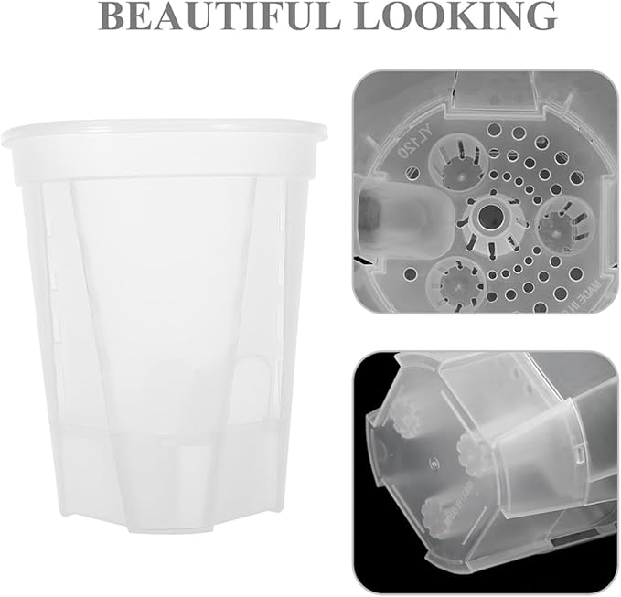 KESYOO Self-Watering Pots for Indoor Plants 5 Pieces Transparent Plastic Pots Water Tank 18 x 204 cm Self-Watering for Succulents and Orchids Easy and Easy Growing