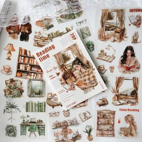 Reading Stickers for Scrapbooking, People Journal Stickers for Scrapbook by Kesari