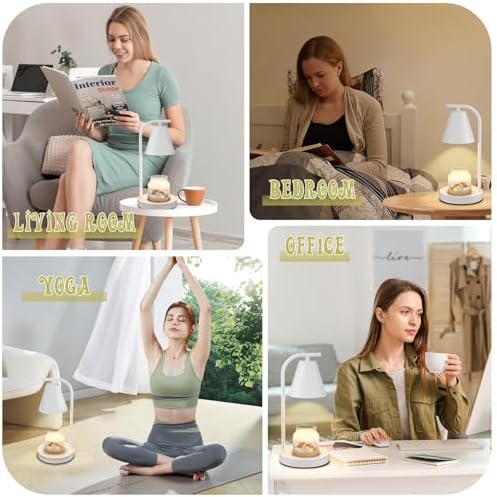 White Candle Warmer with Timer - Electric Candle Lamp for Scented Wax with 2 Bulbs - House Warming Gifts for Women - Image 5